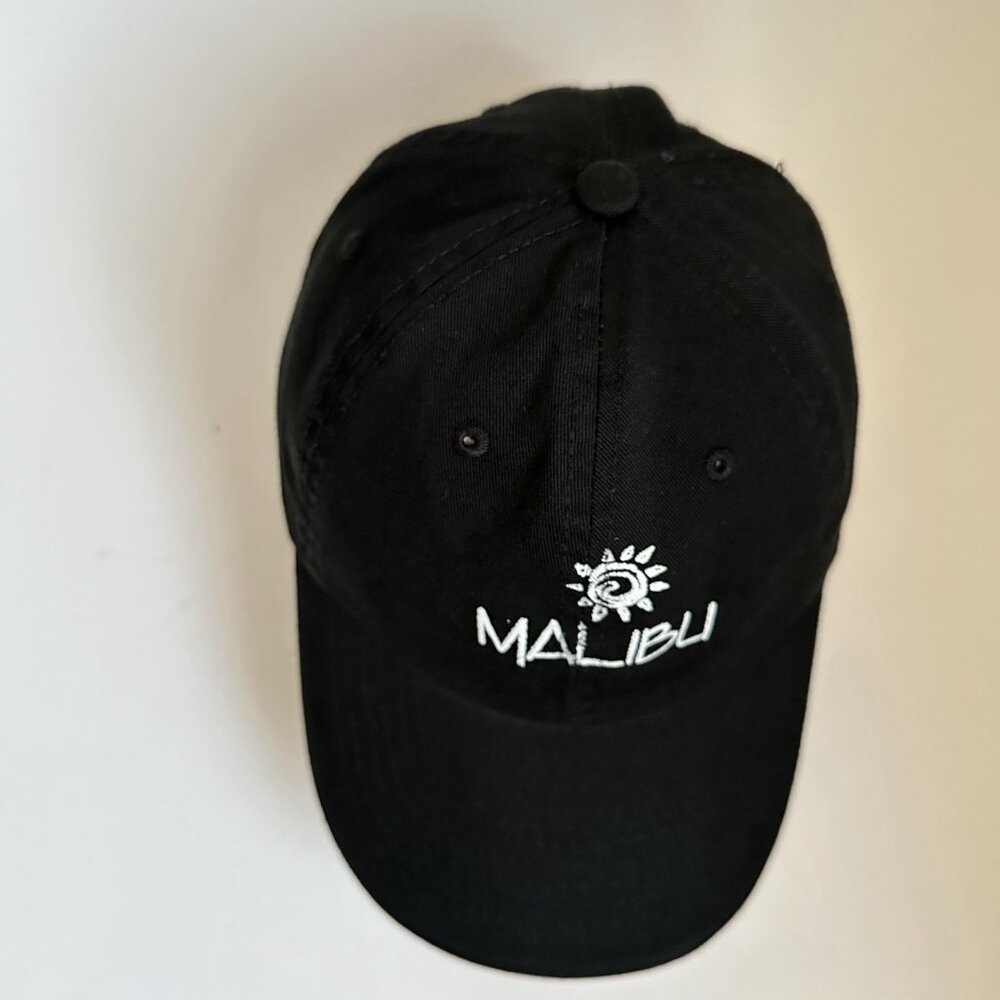 Malibu Mega Cap Inc. Dad Hat Adjustable Strap Back Cap Black 100% Cotton - Picture 3 of 9